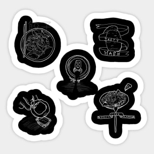 Food flash white line work Sticker